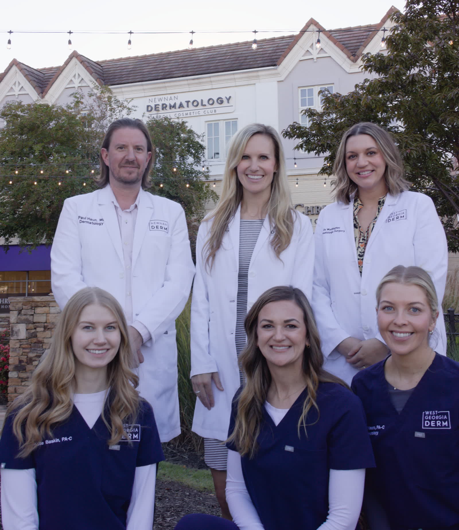 Newnan Dermatology physicians and team members at the October 2024 ribbon cutting in Ashley Park