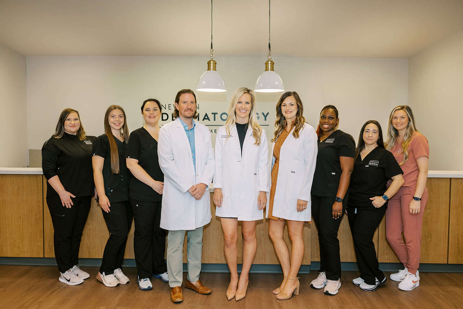 The Newnan Dermatology team at the front desk